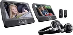 Lenco DVP-939 - DVD-Player-Set Mit 2x 9"-Bildschirmen, USB, Kopfhörern Und Festen Kopfstützenhalterungen -Audio Rabatte 11218515 02