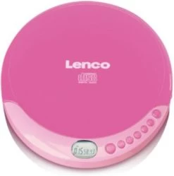 Lenco CD-011PK - Portabler CD-Spieler Mit Akku-Ladefunktion, Pink