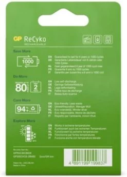 GP Batteries GP ReCyko+ 2-er Blister C Baby Akkus, Je 3000 MAh NIMH, 1,2 V (ready To Use/vorgeladen) -Audio Rabatte 16742119 06