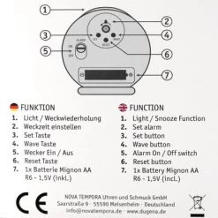 Dugena Funk-Wecker Silber / Schwarz Radiowecker -Audio Rabatte 19421275 02
