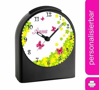 CreaDesign Kinder Funkwecker Personalisiert Mit Namen Schmetterling Atom-/Funkuhr, 12-Stunden-Anzeigeformat, Schlummerfunktion, Nachtlicht, Geräuschlos/Ohne Ticken 3 CreaDesign Kinder Funkwecker Personalisiert Mit Namen Schmetterling Atom-/Funkuhr, 12-Stunden-Anzeigeformat, Schlummerfunktion, Nachtlicht, Geräuschlos/Ohne Ticken