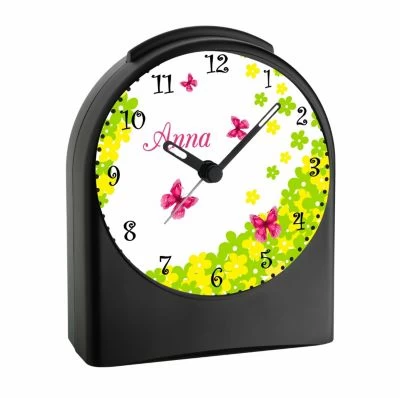 CreaDesign Kinder Funkwecker Personalisiert Mit Namen Schmetterling Atom-/Funkuhr, 12-Stunden-Anzeigeformat, Schlummerfunktion, Nachtlicht, Geräuschlos/Ohne Ticken 4 CreaDesign Kinder Funkwecker Personalisiert Mit Namen Schmetterling Atom-/Funkuhr, 12-Stunden-Anzeigeformat, Schlummerfunktion, Nachtlicht, Geräuschlos/Ohne Ticken - Image 2