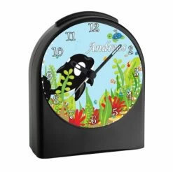 CreaDesign Kinder Funkwecker Personalisiert Mit Namen Fische Atom-/Funkuhr, 12-Stunden-Anzeigeformat, Schlummerfunktion, Nachtlicht, Geräuschlos/Ohne Ticken -Audio Rabatte 20306375 02