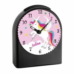 CreaDesign Kinder Funkwecker Personalisiert Mit Namen Einhorn Atom-/Funkuhr, 12-Stunden-Anzeigeformat, Schlummerfunktion, Nachtlicht, Geräuschlos/Ohne Ticken -Audio Rabatte 20306513 02