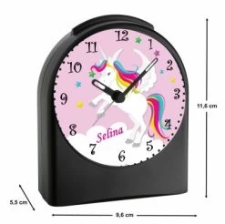 CreaDesign Kinder Funkwecker Personalisiert Mit Namen Einhorn Atom-/Funkuhr, 12-Stunden-Anzeigeformat, Schlummerfunktion, Nachtlicht, Geräuschlos/Ohne Ticken -Audio Rabatte 20306513 03