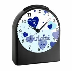 CreaDesign Kinder Funkwecker Personalisiert Mit Namen Herz Atom-/Funkuhr, 12-Stunden-Anzeigeformat, Schlummerfunktion, Nachtlicht, Geräuschlos/Ohne Ticken -Audio Rabatte 20306552 02