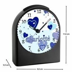 CreaDesign Kinder Funkwecker Personalisiert Mit Namen Herz Atom-/Funkuhr, 12-Stunden-Anzeigeformat, Schlummerfunktion, Nachtlicht, Geräuschlos/Ohne Ticken -Audio Rabatte 20306552 03