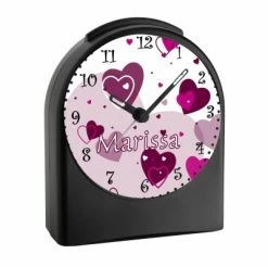 CreaDesign Kinder Funkwecker Personalisiert Mit Namen Herz Atom-/Funkuhr, 12-Stunden-Anzeigeformat, Schlummerfunktion, Nachtlicht, Geräuschlos/Ohne Ticken -Audio Rabatte 20306559 02