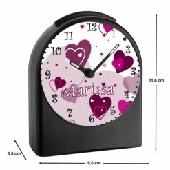 CreaDesign Kinder Funkwecker Personalisiert Mit Namen Herz Atom-/Funkuhr, 12-Stunden-Anzeigeformat, Schlummerfunktion, Nachtlicht, Geräuschlos/Ohne Ticken -Audio Rabatte 20306559 03