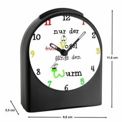CreaDesign Kinder Funkwecker Personalisiert Mit Namen Frühe Vogel Atom-/Funkuhr, 12-Stunden-Anzeigeformat, Schlummerfunktion, Nachtlicht, Geräuschlos/Ohne Ticken -Audio Rabatte 20306664 03