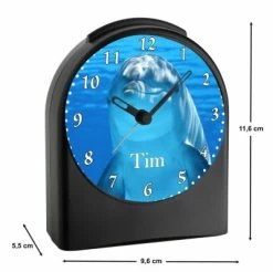 CreaDesign Kinder Funkwecker Personalisiert Mit Namen Delfin Atom-/Funkuhr, 12-Stunden-Anzeigeformat, Schlummerfunktion, Nachtlicht, Geräuschlos/Ohne Ticken -Audio Rabatte 20306704 03