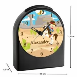 CreaDesign Kinder Funkwecker Personalisiert Mit Namen Cowboy Atom-/Funkuhr, 12-Stunden-Anzeigeformat, Schlummerfunktion, Nachtlicht, Geräuschlos/Ohne Ticken -Audio Rabatte 20306735 03
