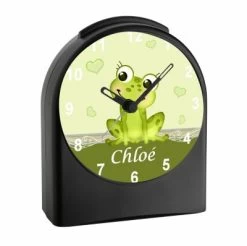 CreaDesign Kinder Funkwecker Personalisiert Mit Namen Frosch Atom-/Funkuhr, 12-Stunden-Anzeigeformat, Schlummerfunktion, Nachtlicht, Geräuschlos/Ohne Ticken -Audio Rabatte 20306969 02