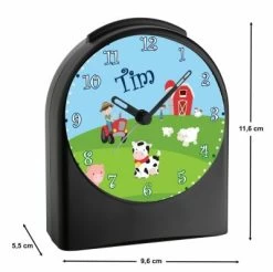 CreaDesign Kinder Funkwecker Personalisiert Mit Namen Bauernhof Atom-/Funkuhr, 12-Stunden-Anzeigeformat, Schlummerfunktion, Nachtlicht, Geräuschlos/Ohne Ticken -Audio Rabatte 20306997 03