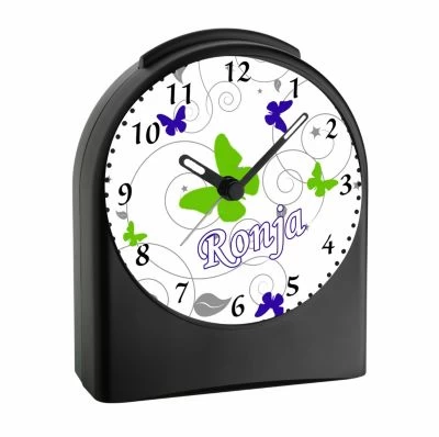 CreaDesign Kinder Funkwecker Personalisiert Mit Namen Schmetterling Ornamente Atom-/Funkuhr, 12-Stunden-Anzeigeformat, Schlummerfunktion, Nachtlicht, Geräuschlos/Ohne Ticken 4 CreaDesign Kinder Funkwecker Personalisiert Mit Namen Schmetterling Ornamente Atom-/Funkuhr, 12-Stunden-Anzeigeformat, Schlummerfunktion, Nachtlicht, Geräuschlos/Ohne Ticken - Image 2