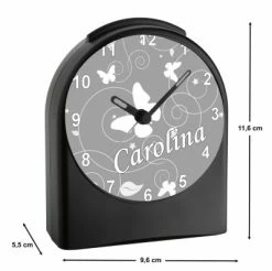 CreaDesign Kinder Funkwecker Personalisiert Mit Namen Schmetterling Ornamente Atom-/Funkuhr, 12-Stunden-Anzeigeformat, Schlummerfunktion, Nachtlicht, Geräuschlos/Ohne Ticken -Audio Rabatte 20307080 03