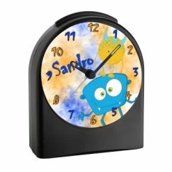 CreaDesign Kinder Funkwecker Personalisiert Mit Namen Monster Atom-/Funkuhr, 12-Stunden-Anzeigeformat, Schlummerfunktion, Nachtlicht, Geräuschlos/Ohne Ticken -Audio Rabatte 20307280 02