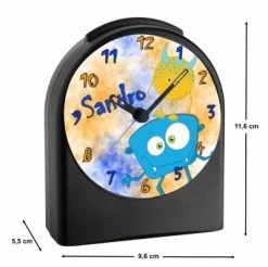 CreaDesign Kinder Funkwecker Personalisiert Mit Namen Monster Atom-/Funkuhr, 12-Stunden-Anzeigeformat, Schlummerfunktion, Nachtlicht, Geräuschlos/Ohne Ticken -Audio Rabatte 20307280 03
