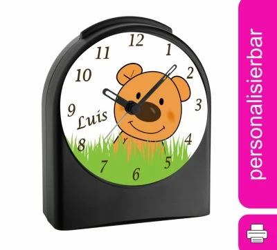 CreaDesign Kinder Funkwecker Personalisiert Mit Namen Teddy Atom-/Funkuhr, 12-Stunden-Anzeigeformat, Schlummerfunktion, Nachtlicht, Geräuschlos/Ohne Ticken 3 CreaDesign Kinder Funkwecker Personalisiert Mit Namen Teddy Atom-/Funkuhr, 12-Stunden-Anzeigeformat, Schlummerfunktion, Nachtlicht, Geräuschlos/Ohne Ticken
