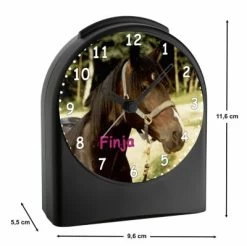 CreaDesign Kinder Funkwecker Personalisiert Mit Namen Pferd Atom-/Funkuhr, 12-Stunden-Anzeigeformat, Schlummerfunktion, Nachtlicht, Geräuschlos/Ohne Ticken -Audio Rabatte 20307315 03