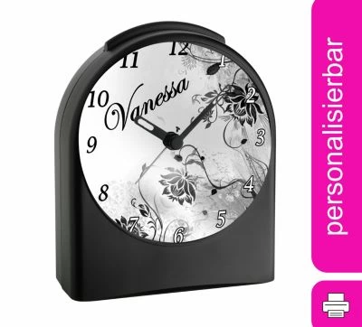 CreaDesign Kinder Funkwecker Personalisiert Mit Namen Blumen Atom-/Funkuhr, 12-Stunden-Anzeigeformat, Schlummerfunktion, Nachtlicht, Geräuschlos/Ohne Ticken 3 CreaDesign Kinder Funkwecker Personalisiert Mit Namen Blumen Atom-/Funkuhr, 12-Stunden-Anzeigeformat, Schlummerfunktion, Nachtlicht, Geräuschlos/Ohne Ticken