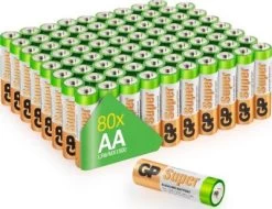 GP Batteries Alkaline Super 1,5V Batterien Multipack, AA, LR06 (80er Pack)