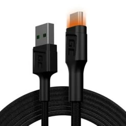 Green Cell USB-A - MicroUSB-Kabel 2m Orange LED Quick Charge 3.0