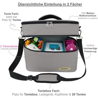 PUNALU Große Tasche Für Toniebox Und Zubehör, Platz Für Ca. 68 Tonies Hörfiguren Toniebox Tasche 4 PUNALU Große Tasche Für Toniebox Und Zubehör, Platz Für Ca. 68 Tonies Hörfiguren Toniebox Tasche - Image 2