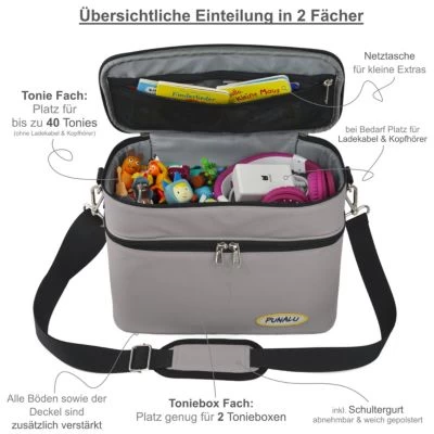 PUNALU Große Tasche Für Toniebox Und Zubehör, Platz Für Ca. 68 Tonies Hörfiguren Toniebox Tasche 5 PUNALU Große Tasche Für Toniebox Und Zubehör, Platz Für Ca. 68 Tonies Hörfiguren Toniebox Tasche - Image 3