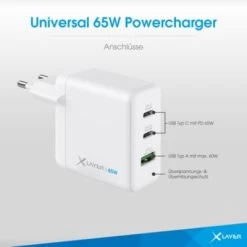 Xlayer CHARGER Powercharger 65W USB-C Schnellladegerät GaN Technologie 3-Port Kompatibel Mit MacBook/Pro/Air, IPhone, IPad, Galaxy, Huawei, Xiaomi, Lenovo, Dell -Audio Rabatte 28181174 03