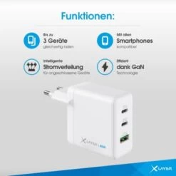 Xlayer CHARGER Powercharger 65W USB-C Schnellladegerät GaN Technologie 3-Port Kompatibel Mit MacBook/Pro/Air, IPhone, IPad, Galaxy, Huawei, Xiaomi, Lenovo, Dell -Audio Rabatte 28181174 04