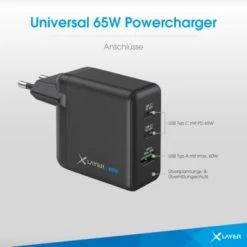 Xlayer CHARGER Powercharger 65W USB-C Schnellladegerät GaN Technologie 3-Port Kompatibel Mit MacBook/Pro/Air, IPhone, IPad, Galaxy, Huawei, Xiaomi, Lenovo, Dell -Audio Rabatte 28181175 03