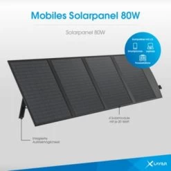 Xlayer CHARGER Solarpanel 80W Faltbar Tragbar Mobile Stromversorgung USB-C Notstrom -Audio Rabatte 28181183 04