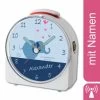 CreaDesign Kinder Funkwecker Weiß Personalisiert Mit Namen Elefant Blau 12-Stunden-Anzeigeformat, Geräuschlos/Ohne Ticken, Nachtlicht -Audio Rabatte 28901476 01