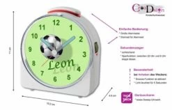 CreaDesign Kinder Funkwecker Weiß Personalisiert Mit Namen Fußball 2 12-Stunden-Anzeigeformat, Geräuschlos/Ohne Ticken, Nachtlicht 8 CreaDesign Kinder Funkwecker Weiß Personalisiert Mit Namen Fußball 2 12-Stunden-Anzeigeformat, Geräuschlos/Ohne Ticken, Nachtlicht -Audio Rabatte 28901482 02