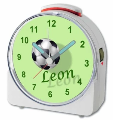 CreaDesign Kinder Funkwecker Weiß Personalisiert Mit Namen Fußball 2 12-Stunden-Anzeigeformat, Geräuschlos/Ohne Ticken, Nachtlicht 6 CreaDesign Kinder Funkwecker Weiß Personalisiert Mit Namen Fußball 2 12-Stunden-Anzeigeformat, Geräuschlos/Ohne Ticken, Nachtlicht - Image 4