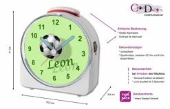 CreaDesign Kinder Funkwecker Weiß Personalisiert Mit Namen Fußball 2 12-Stunden-Anzeigeformat, Geräuschlos/Ohne Ticken, Nachtlicht 11 CreaDesign Kinder Funkwecker Weiß Personalisiert Mit Namen Fußball 2 12-Stunden-Anzeigeformat, Geräuschlos/Ohne Ticken, Nachtlicht -Audio Rabatte 28901482 05