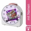 CreaDesign Kinder Funkwecker Weiß Personalisiert Mit Namen Scrapbooking Lila 12-Stunden-Anzeigeformat, Geräuschlos/Ohne Ticken, Nachtlicht -Audio Rabatte 28901488 01