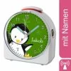 CreaDesign Kinder Funkwecker Weiß Personalisiert Mit Namen Pinguin Grün 12-Stunden-Anzeigeformat, Geräuschlos/Ohne Ticken, Nachtlicht -Audio Rabatte 28901570 01