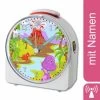 CreaDesign Kinder Funkwecker Weiß Personalisiert Mit Namen Dino 12-Stunden-Anzeigeformat, Geräuschlos/Ohne Ticken, Nachtlicht -Audio Rabatte 28901653 01