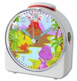 CreaDesign Kinder Funkwecker Weiß Personalisiert Mit Namen Dino 12-Stunden-Anzeigeformat, Geräuschlos/Ohne Ticken, Nachtlicht -Audio Rabatte 28901653 03
