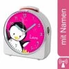 CreaDesign Kinder Funkwecker Weiß Personalisiert Mit Namen Pinguin Pink 12-Stunden-Anzeigeformat, Geräuschlos/Ohne Ticken, Nachtlicht -Audio Rabatte 28901668 01