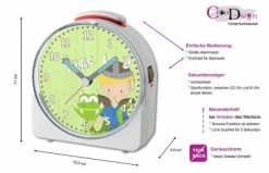 CreaDesign Kinder Funkwecker Weiß Personalisiert Mit Namen Wikinger 12-Stunden-Anzeigeformat, Geräuschlos/Ohne Ticken, Nachtlicht -Audio Rabatte 28901700 05