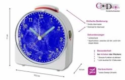 CreaDesign Kinder Funkwecker Weiß Personalisiert Mit Namen Traum Blau 12-Stunden-Anzeigeformat, Geräuschlos/Ohne Ticken, Nachtlicht -Audio Rabatte 28901748 02