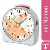 CreaDesign Kinder Funkwecker Weiß Personalisiert Mit Namen Sterne Orange 12-Stunden-Anzeigeformat, Geräuschlos/Ohne Ticken, Nachtlicht -Audio Rabatte 28901788 01