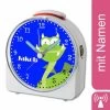 CreaDesign Kinder Funkwecker Weiß Personalisiert Mit Namen Drache Grün 12-Stunden-Anzeigeformat, Geräuschlos/Ohne Ticken, Nachtlicht -Audio Rabatte 28901864 01