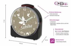 CreaDesign Kinder Funkwecker Weiß Personalisiert Mit Namen Schmetterling -Audio Rabatte 28901994 02