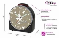 CreaDesign Kinder Funkwecker Weiß Personalisiert Mit Namen Schmetterling -Audio Rabatte 28901994 05