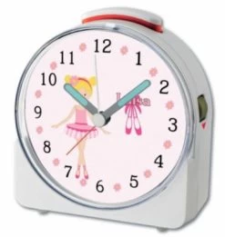 CreaDesign Kinder Funkwecker Weiß Personalisiert Mit Namen Balerina 12-Stunden-Anzeigeformat, Geräuschlos/Ohne Ticken, Nachtlicht -Audio Rabatte 28901996 03
