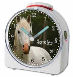 CreaDesign Kinder Funkwecker Weiß Personalisiert Mit Namen Schimmel 12-Stunden-Anzeigeformat, Geräuschlos/Ohne Ticken, Nachtlicht -Audio Rabatte 28902028 03